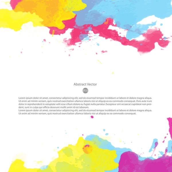 Bannière colorée lumineuse avec éclaboussures d'aquarelle — Image vectorielle