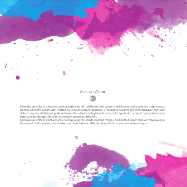 Fényes színes Banner, akvarell vízcseppek — Stock Vector