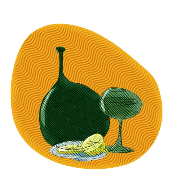 Frasco de vinho dos desenhos animados — Fotografia de Stock