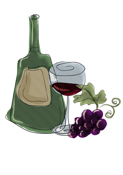 Bouteille de vin dessin animé — Photo