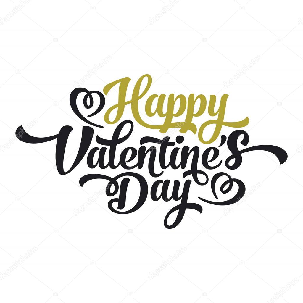 Happy Valentines Day Hand Drawing Vector Lettering design.