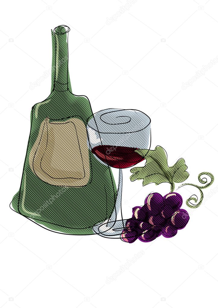 Cartoon Wine bottle