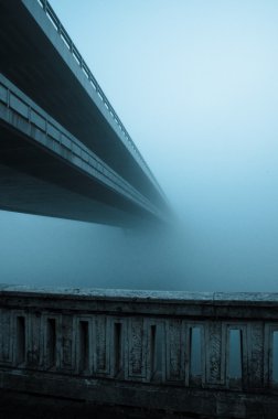 bridge in fog clipart