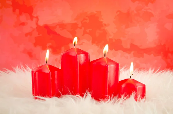 Brinnande advent ljusen arrangemang — Stockfoto