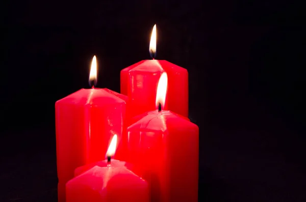 Hořící adventní svíčky — Stock fotografie