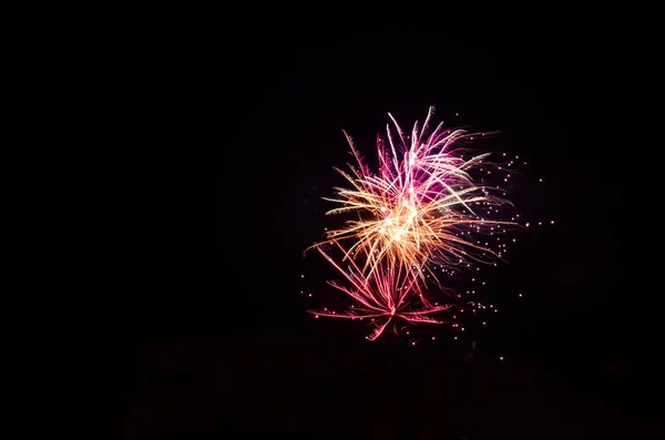 Fireworks on black background — Stock Photo, Image