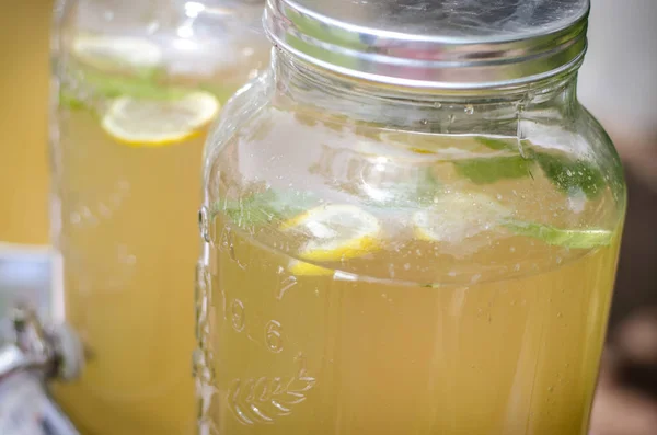 Citrous lemonade in glass jars — Stock Photo, Image