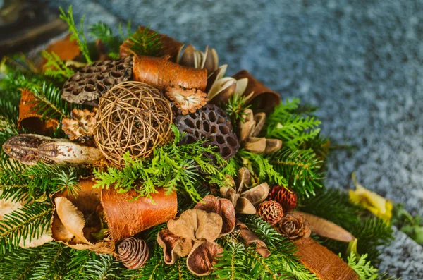 Tüm azizler günü sırasında mezarlığındaki mezar üzerinde yeşil bitki dekorasyon 