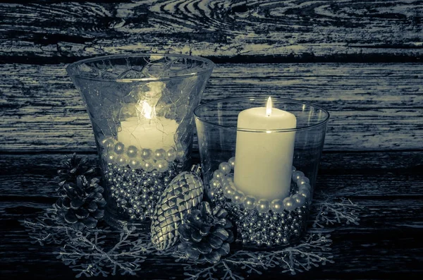 Feestelijke kaarsen branden — Stockfoto