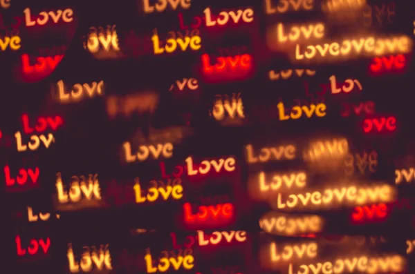 Palabras de amor fondo bokeh — Foto de Stock