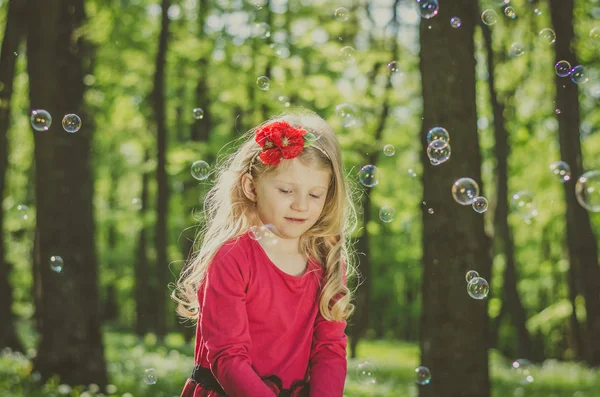 Playing with bubbles — Stock Photo, Image