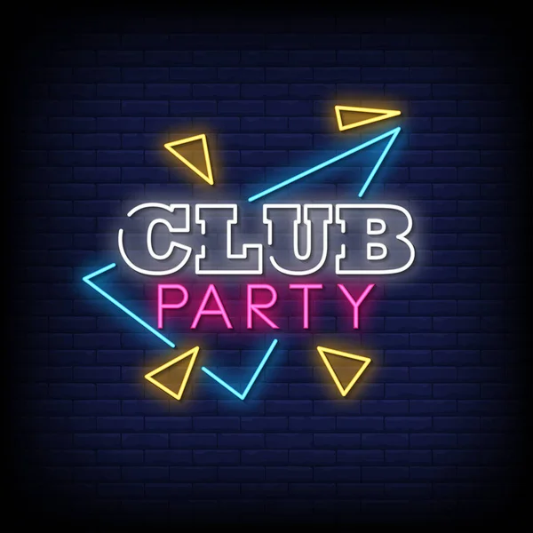 Club Party Banner Simply Vector Illustration — Stock Vector