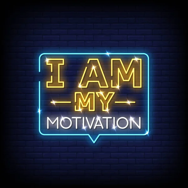 Motivation Lettering Text Effect Neon Light Banner Poster Vector — Stock Vector