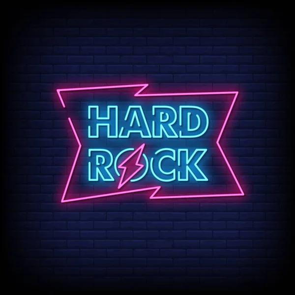 Hard Rock Lettering Text Effect Neon Bandeira Luz Cartaz Vetor —  Vetores de Stock