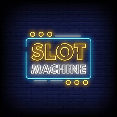 slot makinesi harfleri metin efekti neon, basit vektör illüstrasyonu