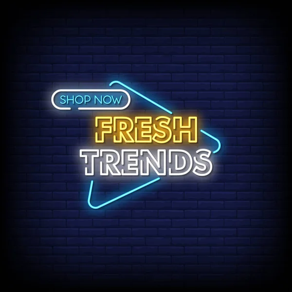 Amigos Frescos Loja Agora Lettering Neon Efeito Texto Simplesmente Ilustração — Vetor de Stock