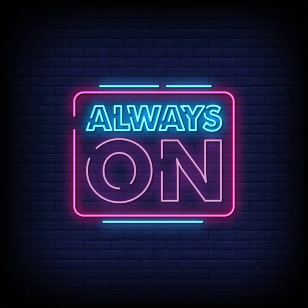 Always Lettering Text Effect Neon Simply Vector Illustration — Stock Vector