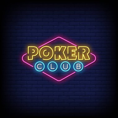 Koyu duvar arkasında parlak harfli poker kulübü