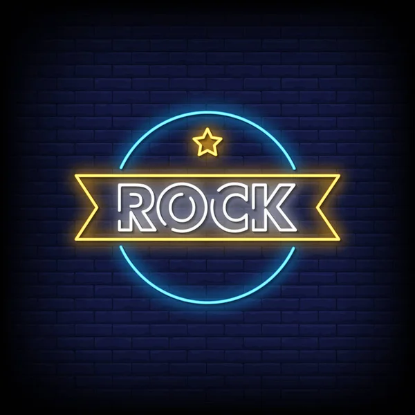 Rock Gloeiende Letters Donkere Muur Achtergrond Gewoon Vectorillustratie — Stockvector