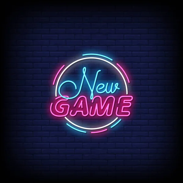New Game Neon Signs Style Text — Stock Vector