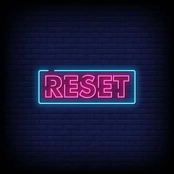 Reset Text Stylu Neonových Znaků — Stockový vektor