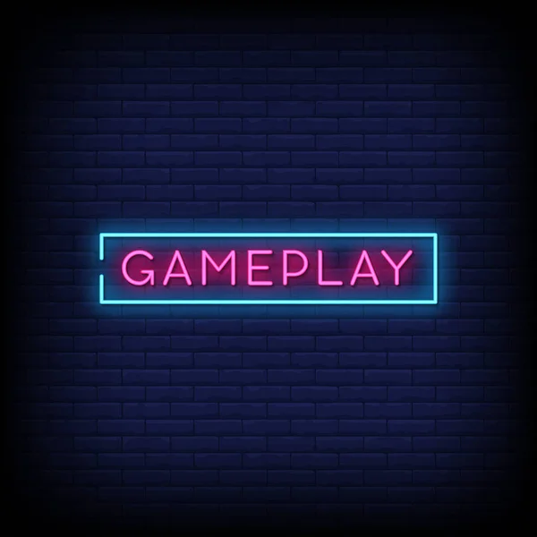 Gameplay Neon Signs Style Text — Stock Vector