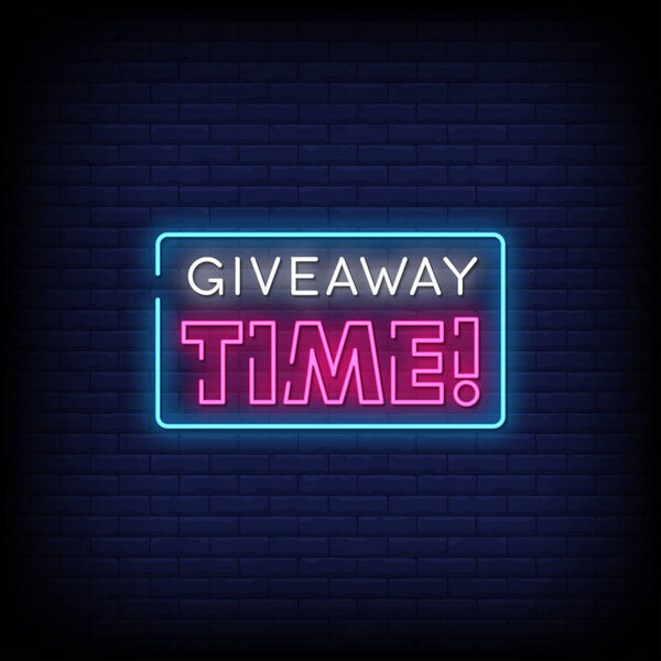  Время раздачи - текст в стиле неоновых знаков
 