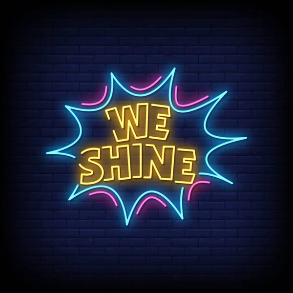 Shine Neon Tekens Stijl Tekst — Stockvector
