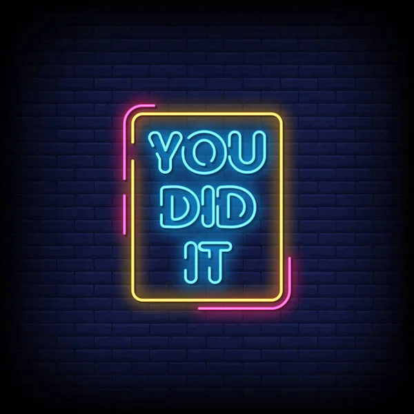 Başardın - neon tabelalar tarzı metin 