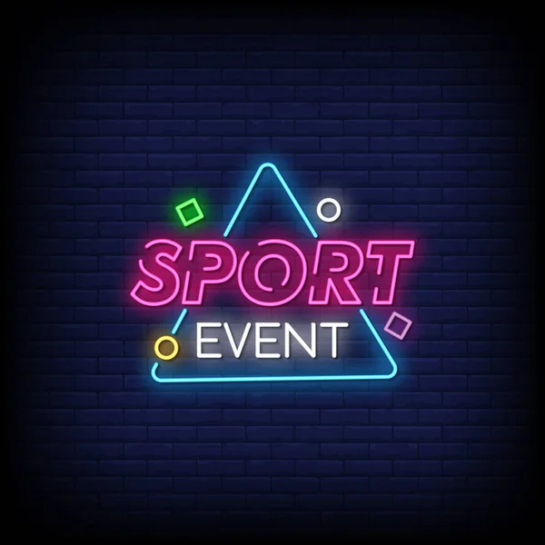 Sport Event Neon Tecken Stil Text — Stock vektor