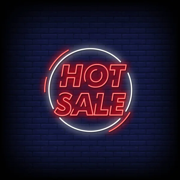 Hot Sale Neon Signs Style Text — Stock Vector