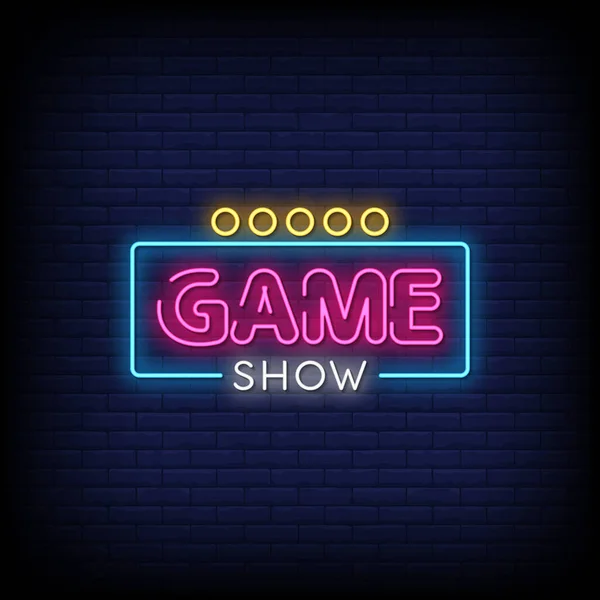 Game Show Text Stil Von Leuchtreklamen — Stockvektor