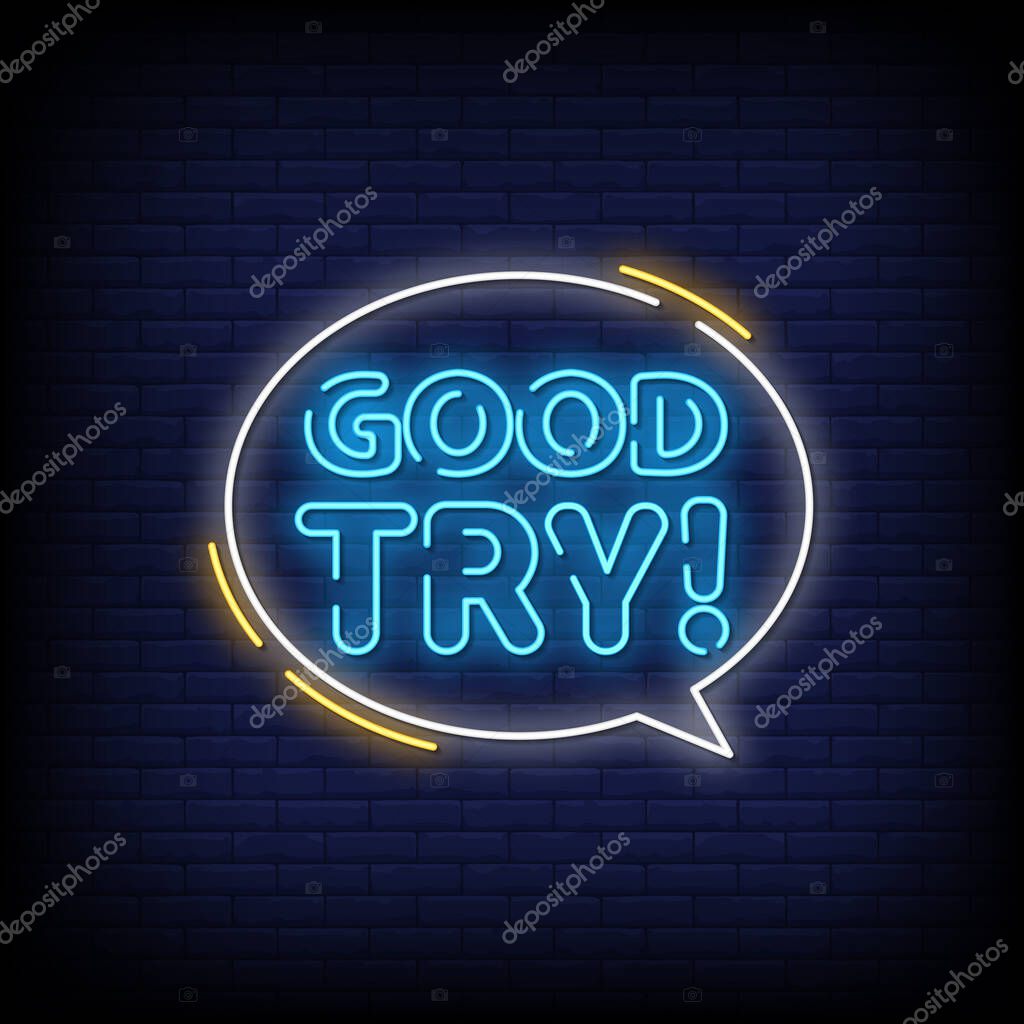 Good Try - neon signs style text