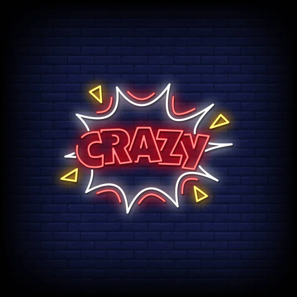 Crazy Neon Style Text Vector Illustration — 스톡 벡터