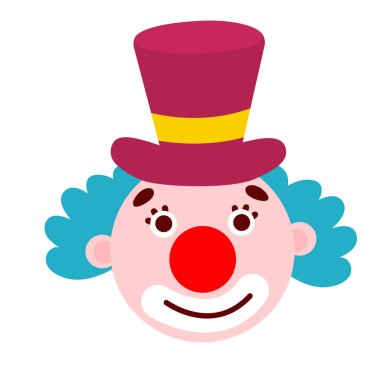 Cartoon doodle emotional clown head vector illustration