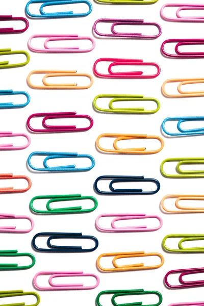 Multicolored Paperclips Background Texture Seamless Multiplle Paper Clips Pattern — Stock Photo, Image