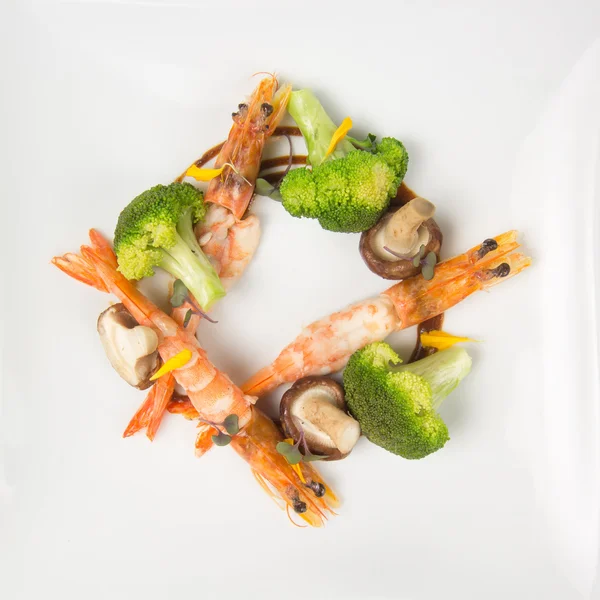 Stir fry Broccoli with shrimp — Stock Photo, Image