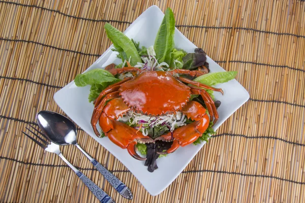 Crabe frais cuit à la vapeur — Photo