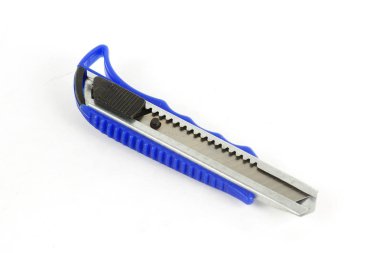Mavi kesici çelik bıçak metal 
