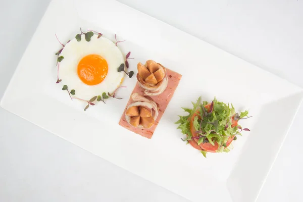 Breakfast - egg, bacon ,Ham, — Stock Photo, Image