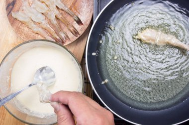 Şef kızartma karides Tempura