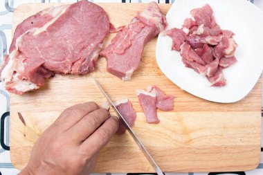 Pişirmeden önce sığır eti Dilimleme Şef 
