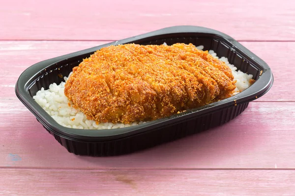 Fried pork topped on rice  (tonkatsu) — Stock Photo, Image