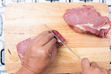 Pişirmeden önce sığır eti Dilimleme Şef 