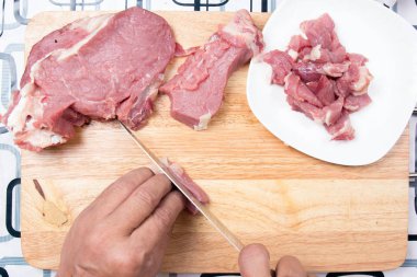 Pişirmeden önce sığır eti Dilimleme Şef 