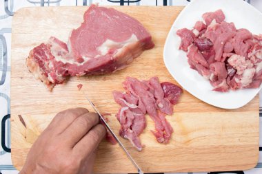 Pişirmeden önce sığır eti Dilimleme Şef 