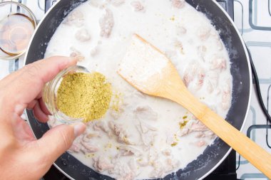 Yemek pişirmek için Şef yeşil köri tozu