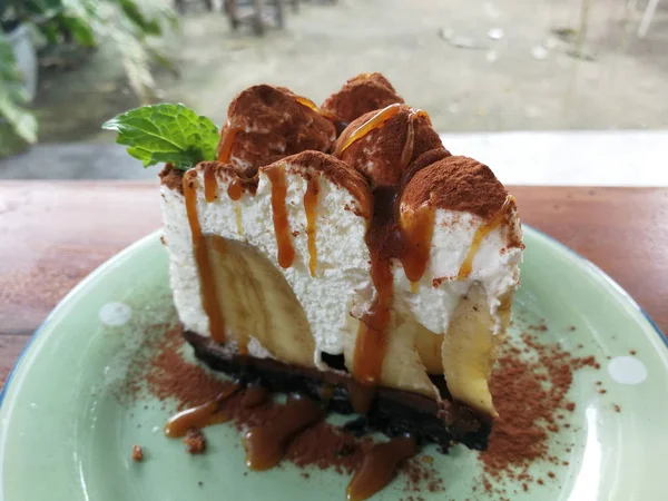 Tarta de banoffee en plat — Foto de Stock