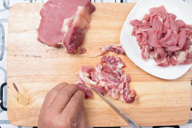 Pişirmeden önce sığır eti Dilimleme Şef 
