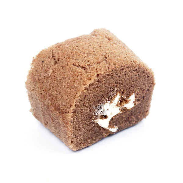 Kawałek czekoladowej bułki szwajcarskiej — Zdjęcie stockowe